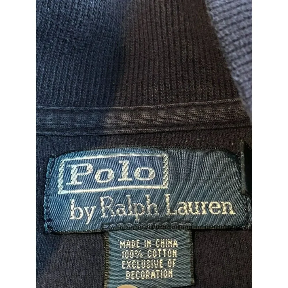 EUC Mens Polo By Ralph Lauren 1/4 zip blue pullover THICK 100% cotton size 3XLT
